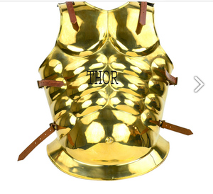 เสื้อเกราะสไตล์ยุคกลาง สายหนังขัดเงาสีทองเหลือง สำหรับงาน SCA ของขวัญฮาโลวีน ชุดคอสตูม - Product Image 2