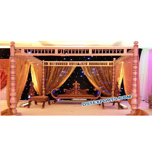Mandap de Boda Sankheda Gujrati, Mandap de Madera para Bodas Indias, Juego de Mandap Sankheda, Fabricante de Mandaps de Boda, Nueva York - Product Image 1