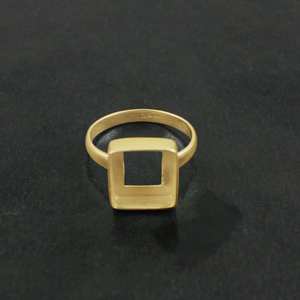 19 MM Square Collet Cup Ring Yellow Gold Plated 925 Sterling Silver Without Gemstone Blank Setting Ring Fine Jewelry For <b>Women</b> - Product Image 2