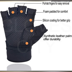Guantes pesados de cuero de doble capa para Fitness, equipo de entrenamiento transpirable por GUANTES, Entrenamiento Urbano, equipo de culturismo OEM para gimnasio - Product Image 3