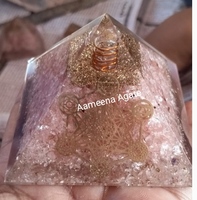 Pyramide d'Orgone en Quartz Rose, Pierre Précieuse, Faite à la Main, Vente en Gros, Pyramide d'Orgonite Énergétique en Cristal Naturel Metatron