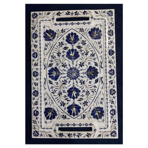 Plateau décoratif en marbre incrusté de marbre, livraison gratuite - Product Image 1