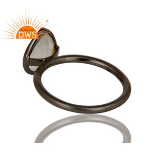 White Moonstone Gemstone Bezel Set <b>Stacking</b> <b>Ring</b> Jewelry Wholesale Oxidized Sterling <b>Silver</b> Jewelry Manufacturer - Product Image 3