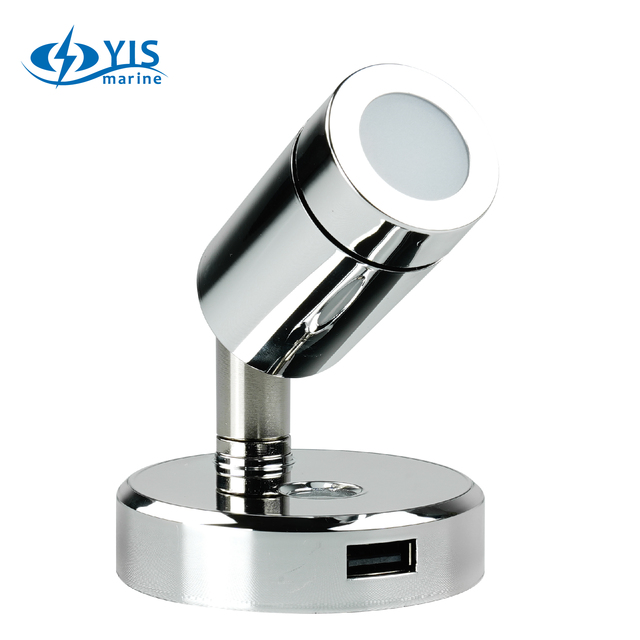 YIS Marine 12v 24v Bedside Light Map Reading Lamp with USB Charging Socket for caravan Boat Marine Led Read