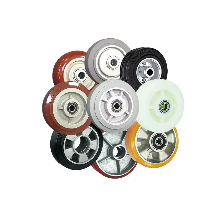 Rueda — roues de chariot personnalisés en plastique/TPR/ PU/PVC/caoutchouc, durables, de 2 3 4 6 8 10 pouces