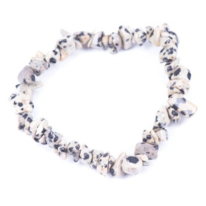 Pulsera de piedra de jaspe dálmata natural, pulsera elástica curativa de cristal hecha a mano para mujeres y hombres - Product Image 4