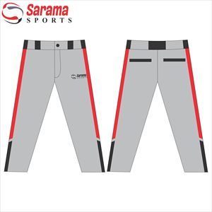 Nouveau style personnalisé 3/4 longueur polyester sublimation pantalon de baseball pour hommes avec des couleurs grises et le logo de l'entreprise, - Product Image 1