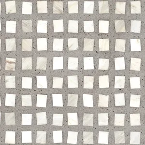 GUIYI CO16 Lempengan Terrazzo Mosaik Putih Kualitas Tinggi/Batu Marmer Buatan/Lantai/Dinding/Atas Meja/Furnitur Diproduksi