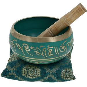 Bols chantants tibétains en laiton usage traditionnel pour la méditation bols chantants traditionnels en laiton avec gravure à la main sur noir et or - Product Image 4