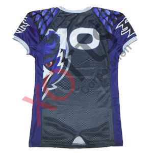 Ventes en gros de maillots de football américain personnalisés en taille plus, à manches courtes, pour l'été, respirants, impression par sublimation - Product Image 2