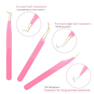 Pince à cils à poignée diamant, rose, pinces à épiler, pour les cils, Volume, accessoires de beauté, vente en gros, à bas prix, 1 pièce - Product Image 5