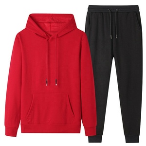 Survêtement de sport 2 pièces décontracté pour homme Veste d'hiver à capuche Pantalon polaire Ensemble de survêtements écologiques pour adultes Jogging - Product Image 6