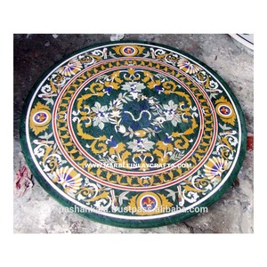 Plateau de Table à manger en marbre fait à la main, haut de Table en pierre Exclusive - Product Image 1