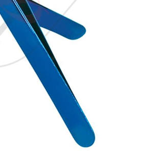 Paire de pinces à épiler bleues pour faux cils, incurvés et droits, pour étiquette privée, paire de faux-cils, outils de maquillage, - Product Image 4