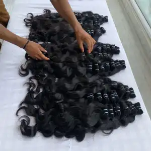 Cheveux indiens bruts vierge vague d'eau 100% armure de cheveux humains donneur unique Double trame humain non traité cuticule aligné Temple cheveux