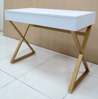 Table de maquillage moderne pliable en bois blanc avec miroir et 3 tiroirs pour chambre à coucher, salon et hôpital