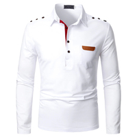 Polo à manches longues en mélange de coton et de polyester sur mesure polo à manches longues t-shirts polo chemise à manches longues pour hommes ajusté