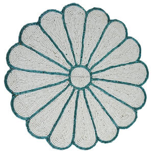 แผ่นปูรองออกแบบธีมเรียบพร้อมลูกปัด,แผ่นรองสำหรับตกแต่งบ้านโต๊ะทานอาหารโต๊ะปาร์ตี้และงานแต่งงาน - Product Image 5