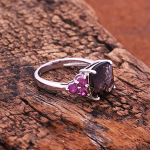 Haute qualité naturel Quartz fumé pierres précieuses bague de mariage en argent Sterling à la main coussin forme femmes bijoux en gros - Product Image 2