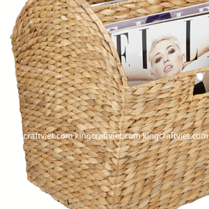 Soporte de revistas de nuevo diseño, respetuoso con el medio ambiente, cesta de libros de jacinto de agua Natural, decoración del hogar - Product Image 5