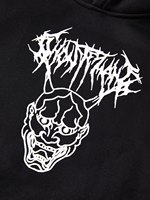 Sweat à capuche gothique pour hommes, vêtement de sport, imprimé démon