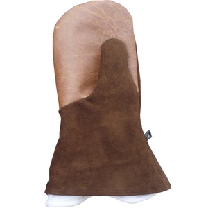 Top quality Brown color New style Genuine Cowhide Leather Fur lining Winter ski heated gloves USA 2023 - Product Image 2
