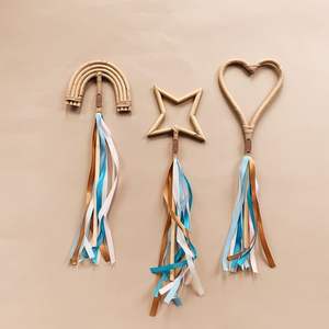 Baguette magique en rotin naturel pour enfants, 12 pièces, baguettes lune et fleur, jouet - Product Image 6