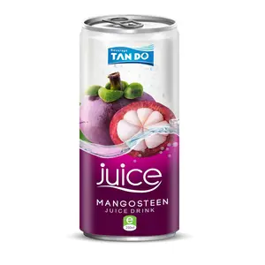 Canette mince en aluminium de haute qualité de 250ml jus de fruits et de légumes frais boisson aromatisée au mangoustan avec marque privée - Product Image 1
