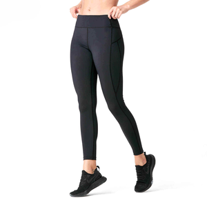 Leggings transpirables de alta calidad para mujer con panel de malla transparente de refrigeración cintura estirada característica al por mayor - Product Image 4