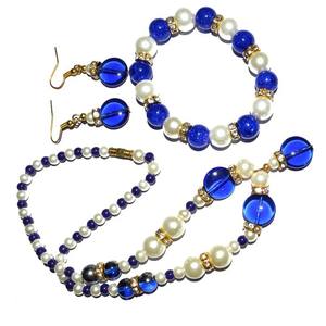 Collar de cristal azul de la mejor colección, Gargantilla de cristal azul a la moda, gran oferta - Product Image 1
