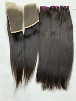 Cheveux indiens Remy bruts alignés sur les cuticules, double trame machine, vierges non traités, en gros, provenant d'Inde