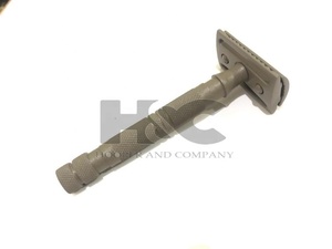 Maquinilla de afeitar de seguridad para hombre, maquinilla de afeitar de doble filo, de acero inoxidable gris, para afeitar clásico - Product Image 3