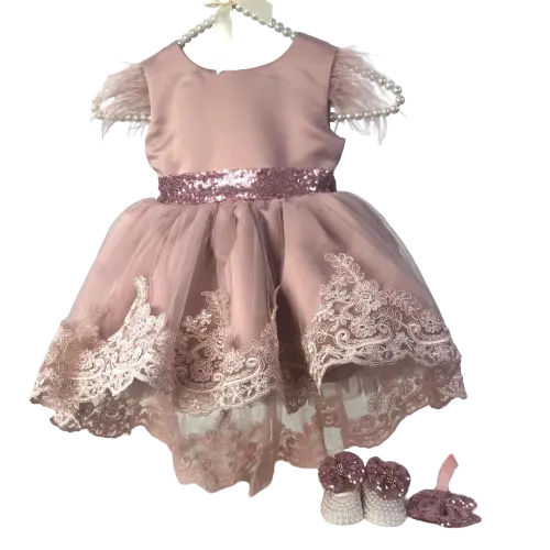 High Quality Modern Blush Baby Dress Kids Girls Wholesale Custom Babies Dresses Girl Luxury Kids Children Designer Little