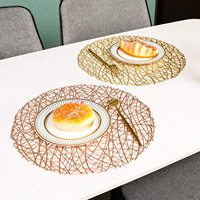 Sous-plats ronds en métal écologiques avec anneau décoratif floral pour table à manger, maison ou mariages