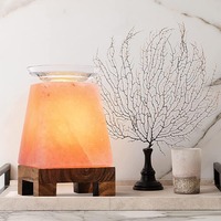 Lampe en sel rose de l'Himalaya sculptée à la main, 100% naturelle, de qualité supérieure, avec base en bois, Feng Shui, taille personnalisée, décoration d'intérieur, cadeau