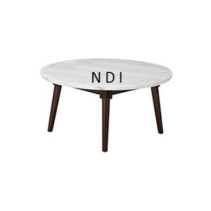 Table basse élégante personnalisée en métal et marbre pour la décoration de meubles de maison Grande table basse arrondie - Product Image 3