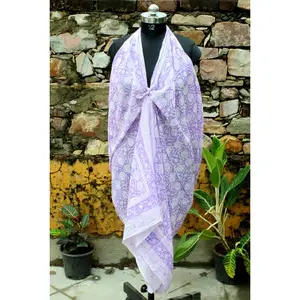 Kadın Sarong tasarladı Bohemian Bikini Swim Cover Up mayo Pareo hediye eşarp şal pamuk Dupatta çaldı plaj havlu