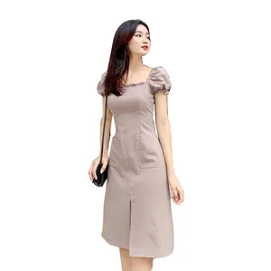 OEM/ODM趋势产品女装连衣裙方领短袖适合正式场合越南制造