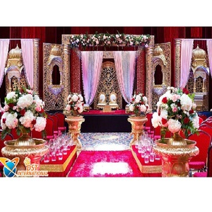 Decoración de Escenario para Mandap de Boda Estilo Abierto, Mandap de Boda Estilo Rajwada Real, Decoración de Escenario para Ceremonia Hindú, Australia, Reino Unido - Product Image 1