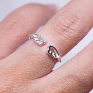 925 Sterling Silver IGI Certifié Ailes D'ange Bande Anneaux Bijoux Fabricant En Ligne Inde Meilleur Prix D'usine De Gros Dernier - Product Image 3