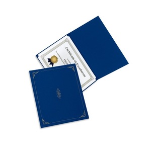 Genuine <b>Leather</b> Navy Blue Certificate Holders Diploma Holders , Blue - Product Image 1