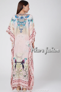 Alta calidad India venta al por mayor nueva moda modesto Jubai islámico Abaya cuello en V Digital impreso Kaftan para mujeres vestido largo Floral - Product Image 4