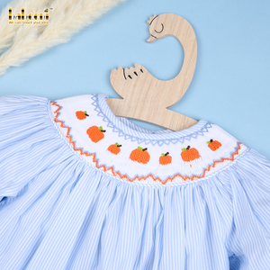 ชุดเดรสสำหรับ Spring-BB2277ลายทางสีน้ำเงินสำหรับเด็กหญิงตัวเล็กงานวันขอบคุณพระเจ้า - Product Image 4