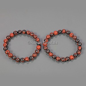 Pulsera de energía de obsidiana Mahaghony, brazalete de energía de obsidiana - Product Image 1