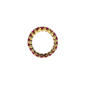 Anillo eternidad de topacio rojo plateado, Plata de Ley 925, oro - Product Image 4
