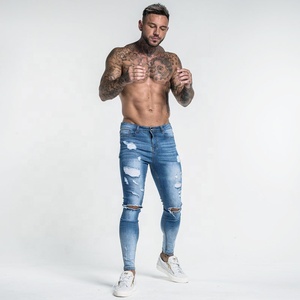 GINGTTO <span class=keywords><strong>Jeans</strong></span> <span class=keywords><strong>Skinny</strong></span> da <span class=keywords><strong>Uomo</strong></span> Effetto Usurato a <span class=keywords><strong>Vita</strong></span> <span class=keywords><strong>Alta</strong></span> con Cerniera e Vestibilità alla Caviglia, in Denim Lavato - Ideali per Dropshipping - Product Image 4