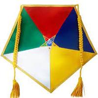 Tablier de cérémonie en coton blanc brodé main sur mesure, Rite Français, Grand Démontriant de l'Ordre maçonnique d'Athélas, à vendre