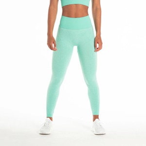 Mallas de entrenamiento con realce de trasero para mujer, con Logo personalizado, diseño de sonrisa, sin costuras, scrunch - Product Image 1