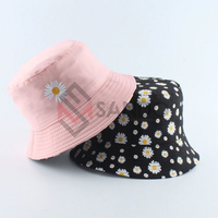 Sombrero de cubo con logotipo bordado personalizado para mujer, gorra de cubo de algodón liso con logotipo personalizado