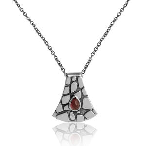 สีชมพูทัวร์มาลีนพลอยสร้อยคอเครื่องประดับขายส่งเนื้อที่ทําด้วยมือออกซิไดซ์เงินจี้สร้อยคอผู้ผลิตเครื่องประดับ - Product Image 2